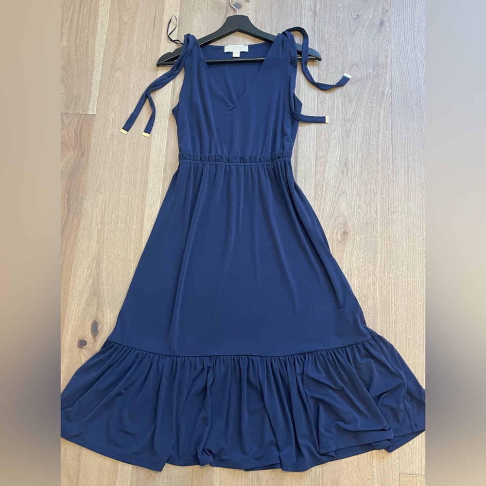 Navy blue midi dress from Micheal Kors